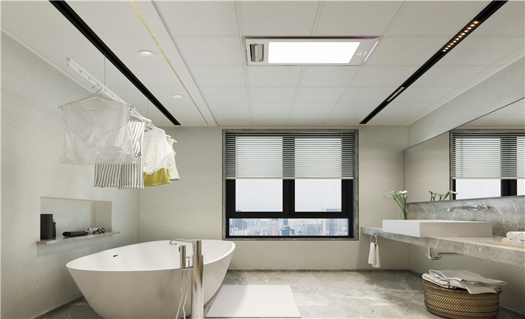  除了注意浴室集成吊頂的高度外，還必須注意顏色匹配